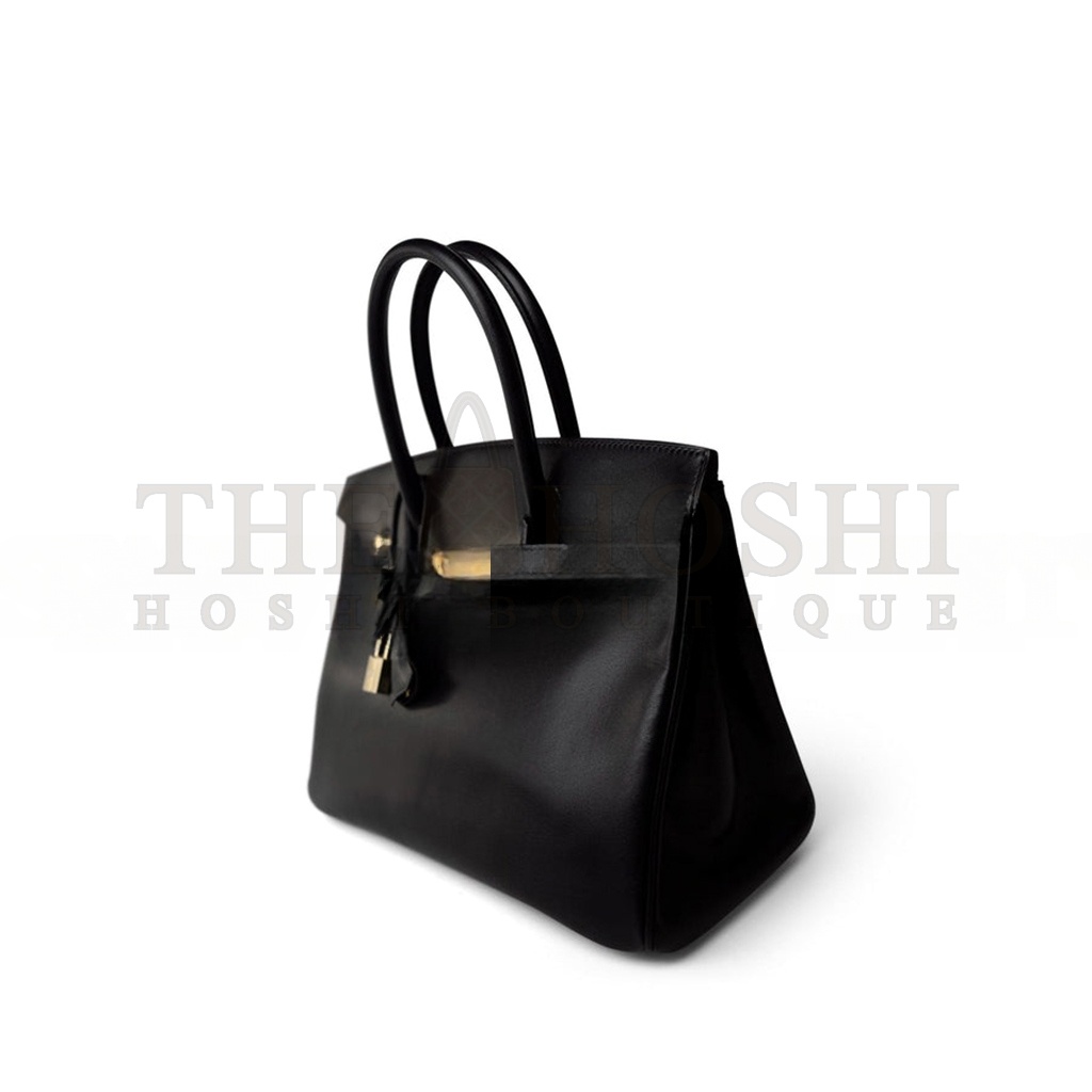 H**me5 BIRKIN 30 BOX LEATHER BLACK GOLD BUCKLE H029281CK62 (30*23*15cm) Master Quality